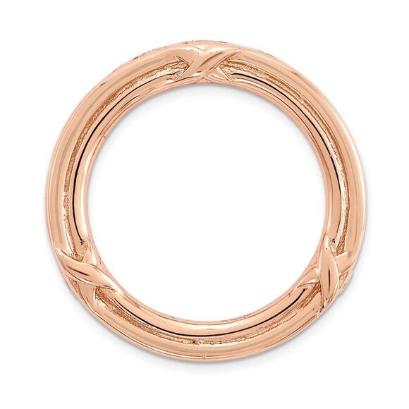 Rose-Tone Sterling Silver Stackable Medium Grooved X Slide, 20mm - Picture 1 of 4